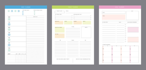 3 set of Today Weekly Monthly Planner.