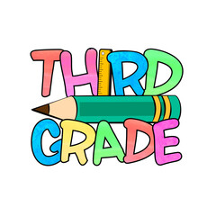 Third Grade Back To School Sublimation T-shirt Design