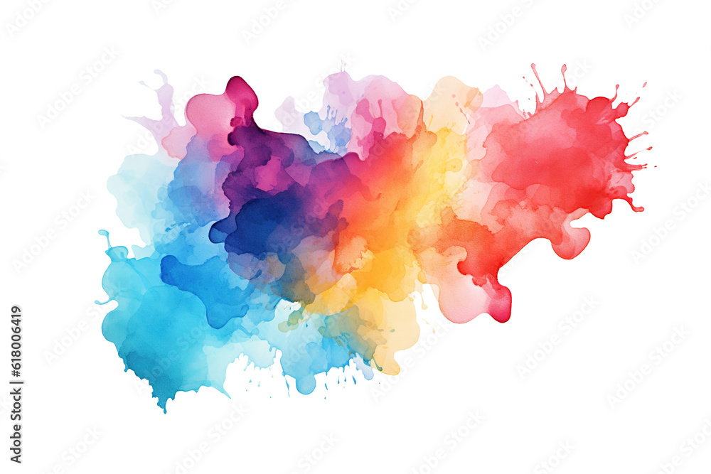 Wall mural Watercolor stain isolated