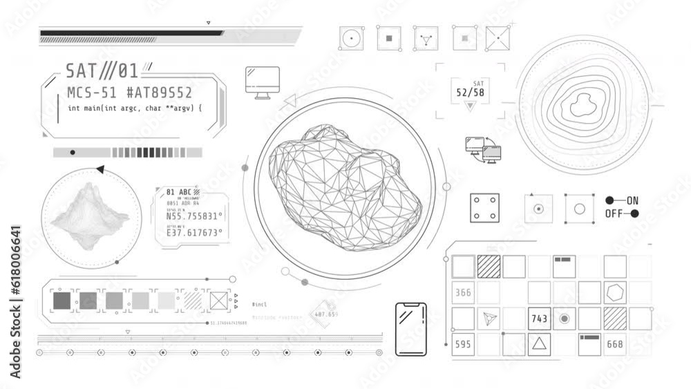 Poster dynamic animation on the theme of the search and study of rocks.