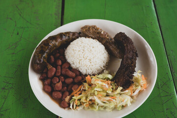 Paisa tray the most representative dish of Colombia and the emblem of Antioquia gastronomy