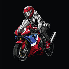 illustration vector sport motorcycle © Indhirathafana