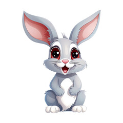 Cute cartoon rabbit. Animal clipart illustration. Generative AI