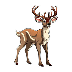 Cute cartoon deer. Animal clipart illustration. Generative AI