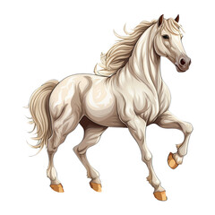 Obraz premium Cute cartoon horse. Animal clipart illustration. Generative AI
