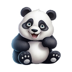 Cute cartoon panda. Animal clipart illustration. Generative AI
