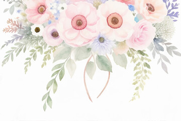 Beautiful colorful watercolor floral illustration