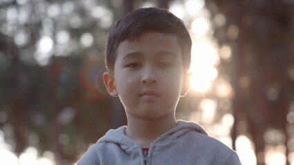 Portrait little boy looking at camera. 