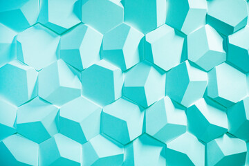 blue modern abstract embossed background of hexagons