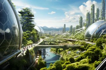 Wandcirkels aluminium  future advanced green energy in urban landscapes © MUS_GRAPHIC