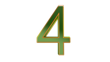 Fototapeta premium Creative green 3d number 4