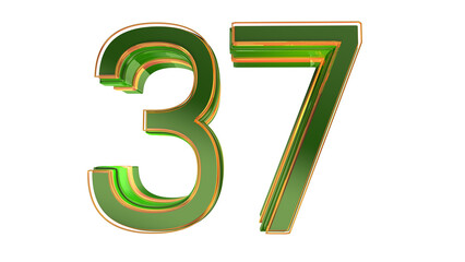 Creative green  3d number 37