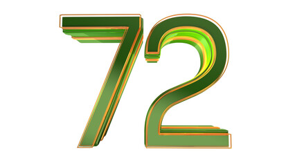 Creative green  3d number 72