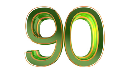 Creative green  3d number 90