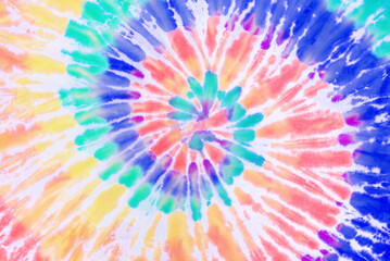 patel rainbow spiral tie dye pattern abstract background.