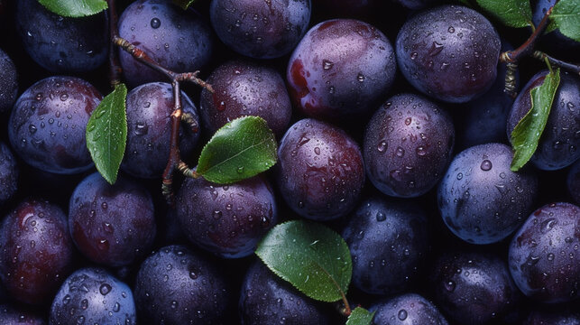 prune background collection of healthy food fruit and vegetables, natural background of fresh sweet prune representing concept of organic fruit, healthy eating, fresh ingredient