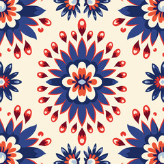 Uzbek floral motif ethnic ikat pattern beautiful background art.