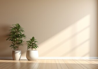 Plant in the interior, Empty wall, AI generative