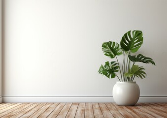 Plant in the interior, Empty wall, AI generative