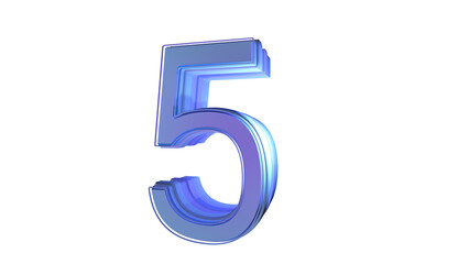 Clean purple 3d number 5