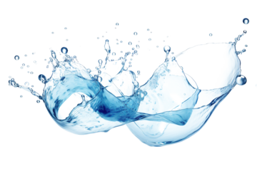  water splash isolated on white.