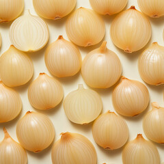 Top View of white onion pattern. Generative AI.