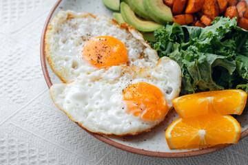 breakfast healthy meal food in a plate
