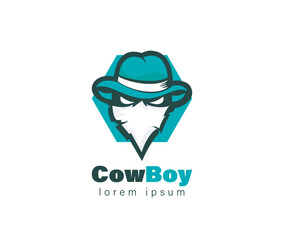 Bandit Cowboy  logo design sign 