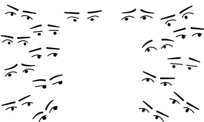 Bullying pattern, people's eyes with discontent.