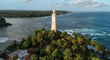 Aerial view of Dondra Lighthouse in Sri Lanka. High quality photo
