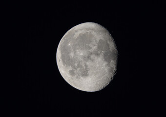 View of the Moon through telescope.