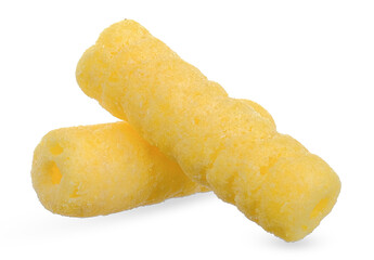 Hole sweet corn snack isolated on white background with clipping path