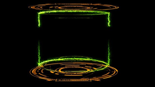 digital show room with laser green and ring thunder bolt