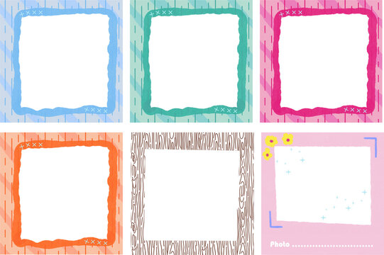 Set of Cute frame on transparency backgound_PNG