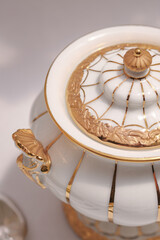 Antique tea set with 24 carat gold in perfect condition. Meissenfaktura Meissen.
