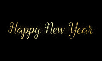vector happy new year elegant congratulation with realistic gold metal lettering