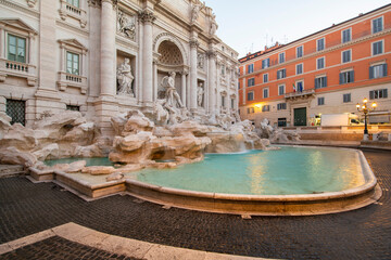 Fototapeta na wymiar Trevi fountain early morning with no body, Rome, Italy