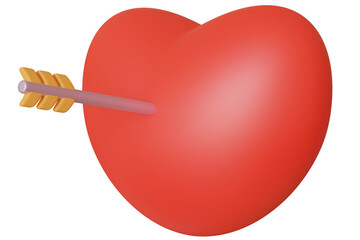 Red heart shape 3D