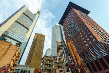 Fototapeta na wymiar towers at Frankfurt financial business district, Germany
