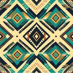 Seamless geometric African pattern. Ethnic ornament on the carpet. Aztec style. Tribal motif. Vector illustration for web design or print.