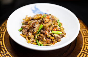 Home cooking in Hunan, China, special Chinese food, indoor shot, close-up, Hunan food