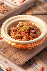 Home cooking in Hunan, China, special Chinese food, indoor shot, close-up, Hunan food