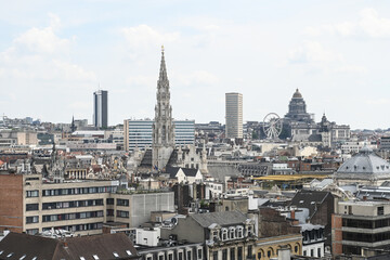 Obraz premium Belgique Bruxelles panorama toit Hotel de ville Saint Michel Palais de Justice