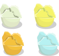 Kue Mangkok or Kue Apem. Indonesian traditional steamed cake. Colorful cakes and have a sweet taste.