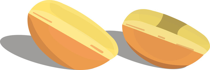 Pukis cake icon with two flavors, cheese and chocolate, Vector illustration of Indonesian traditional cake. 
