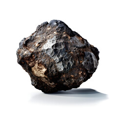 black meteorite on a white background, generative ai