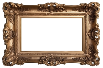 antique gold picture frame  isolated on white
