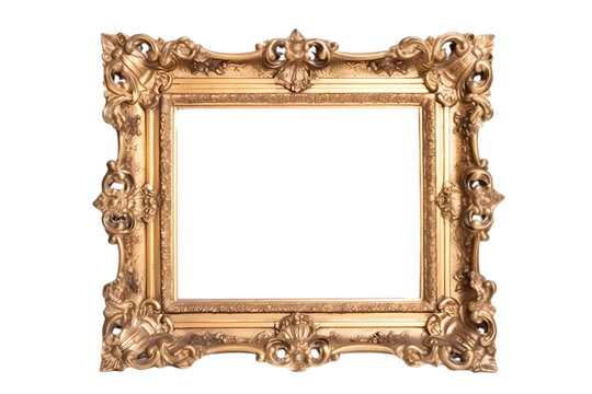 antique gold picture frame  isolated on white