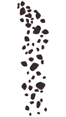Falling brown stones or ground isolated on white. Clipart.