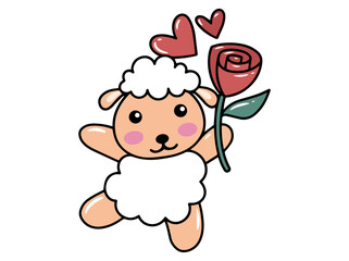 Sheep Cartoon Cute Animal Illustration
